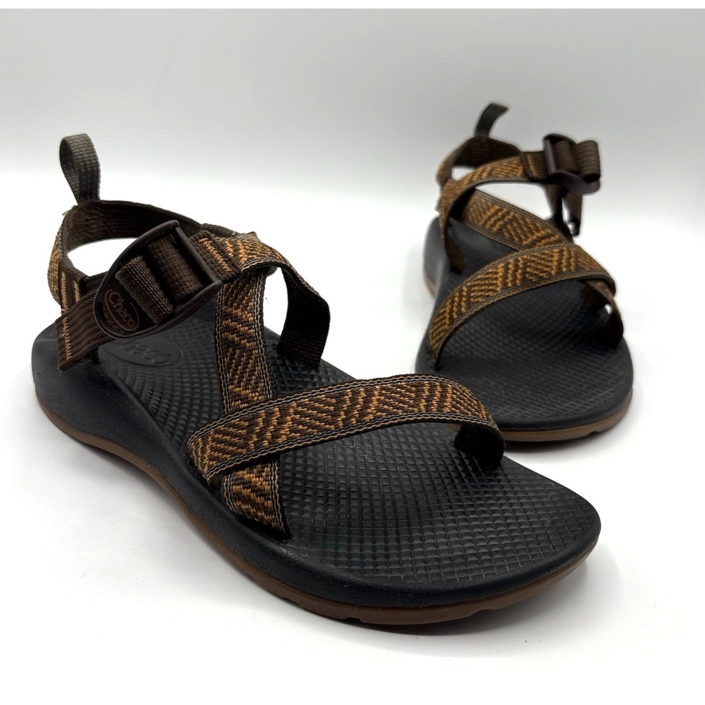 CHACO Sandals Juniors Size US 4 Orange Brown Outdoor Trail Hiking Open Toe Shoe